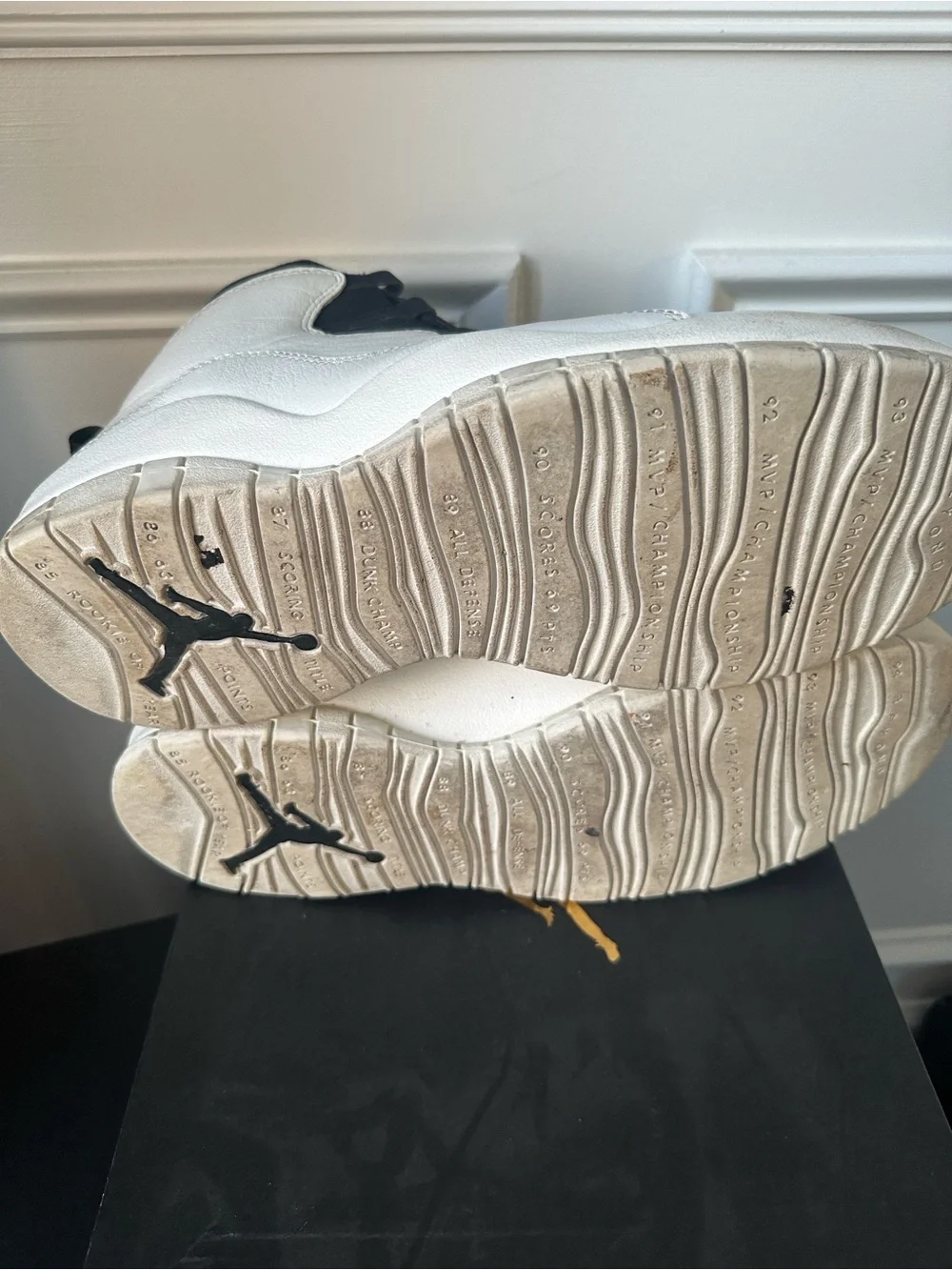 Jordan Black and White High-Top Sneakers with Red Liner